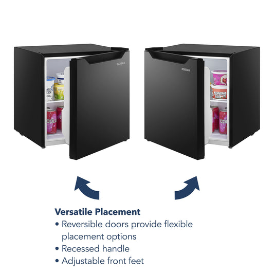 Insignia™ - 1.7 Cu. Ft. Mini Fridge with Door Storage and ENERGY STAR Certification - Black